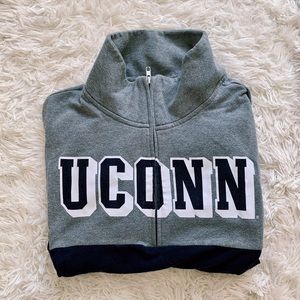 Small PINK UCONN Quarter Zip Up Sweater